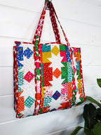 Quilted Cotton Reversible Large Tote Bag - Granny Chic