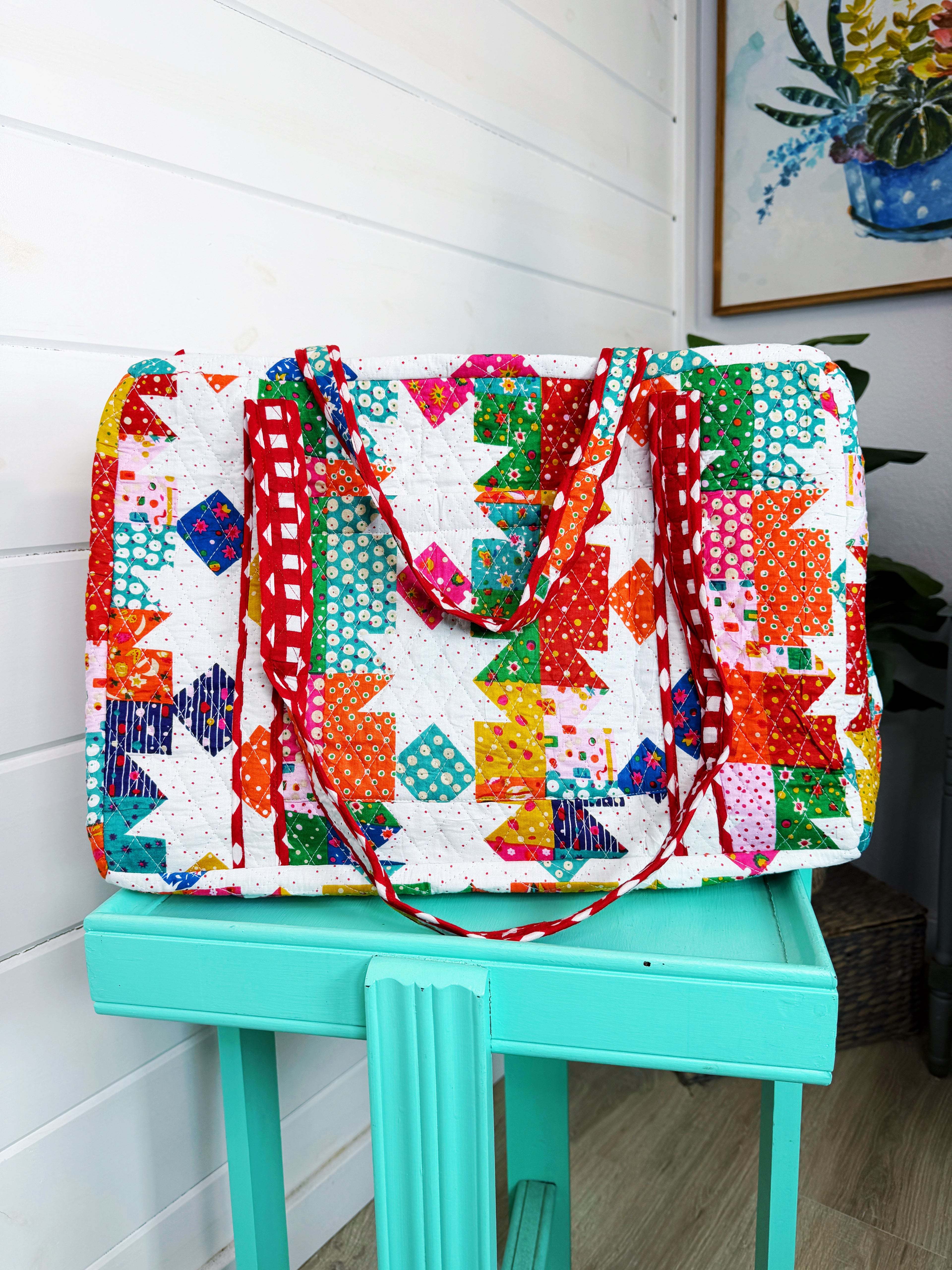 Quilted Weekender Duffle Overnight Bag - Granny Chic