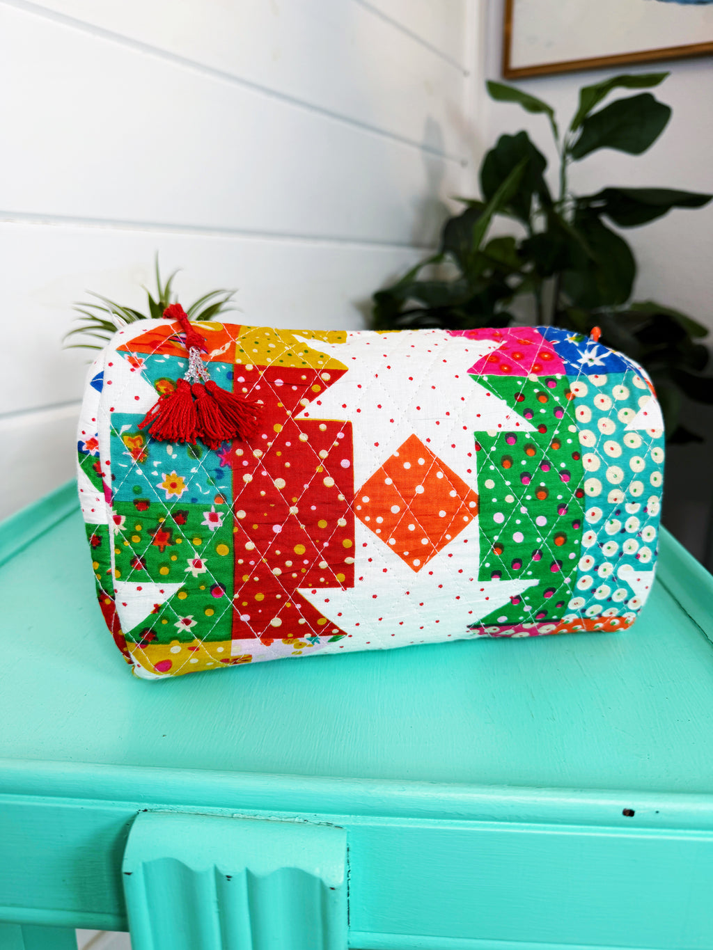 Quilted Makeup Cosmetics Toiletry Bag - Granny Chic