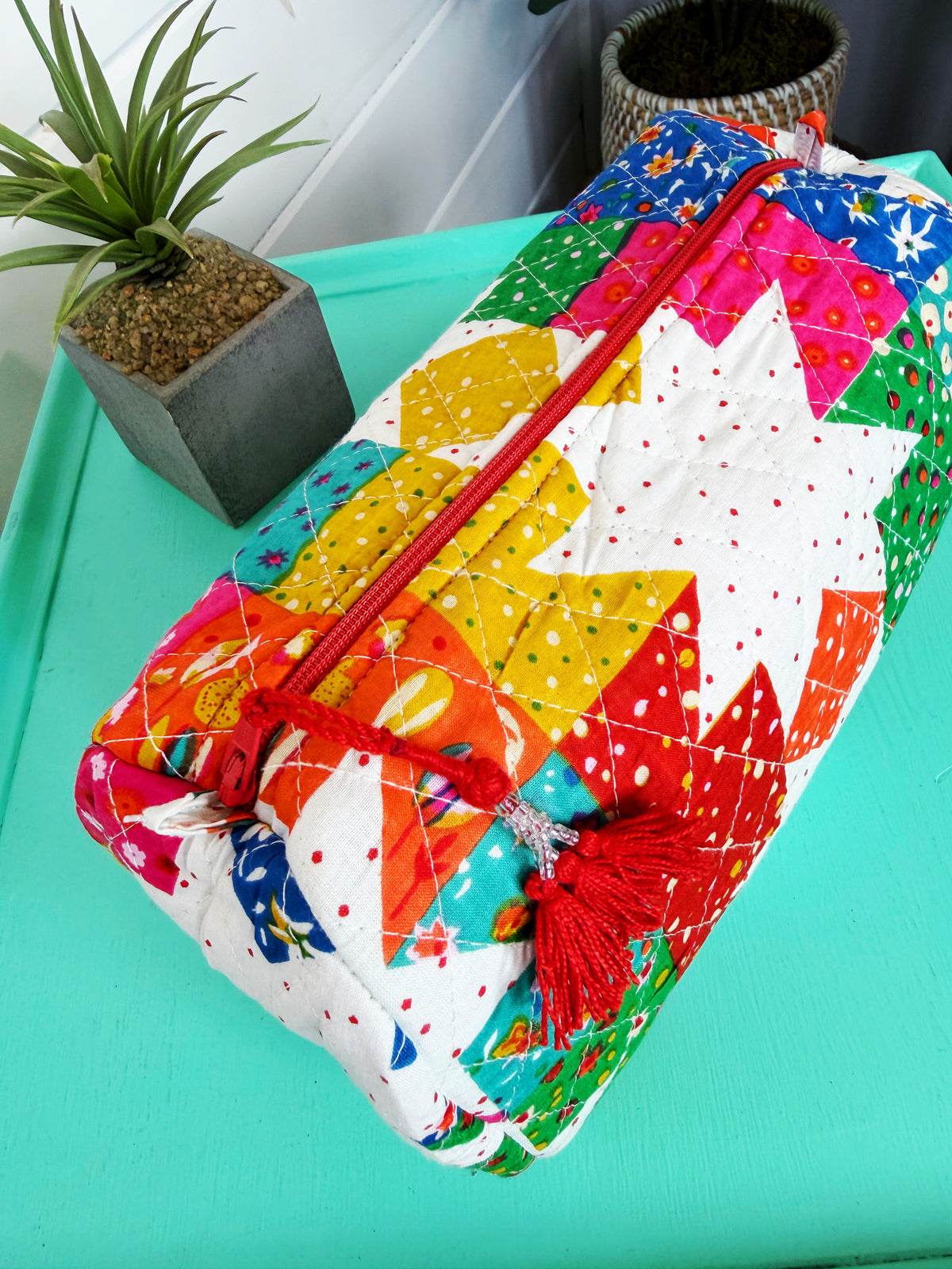 Quilted Makeup Cosmetics Toiletry Bag - Granny Chic
