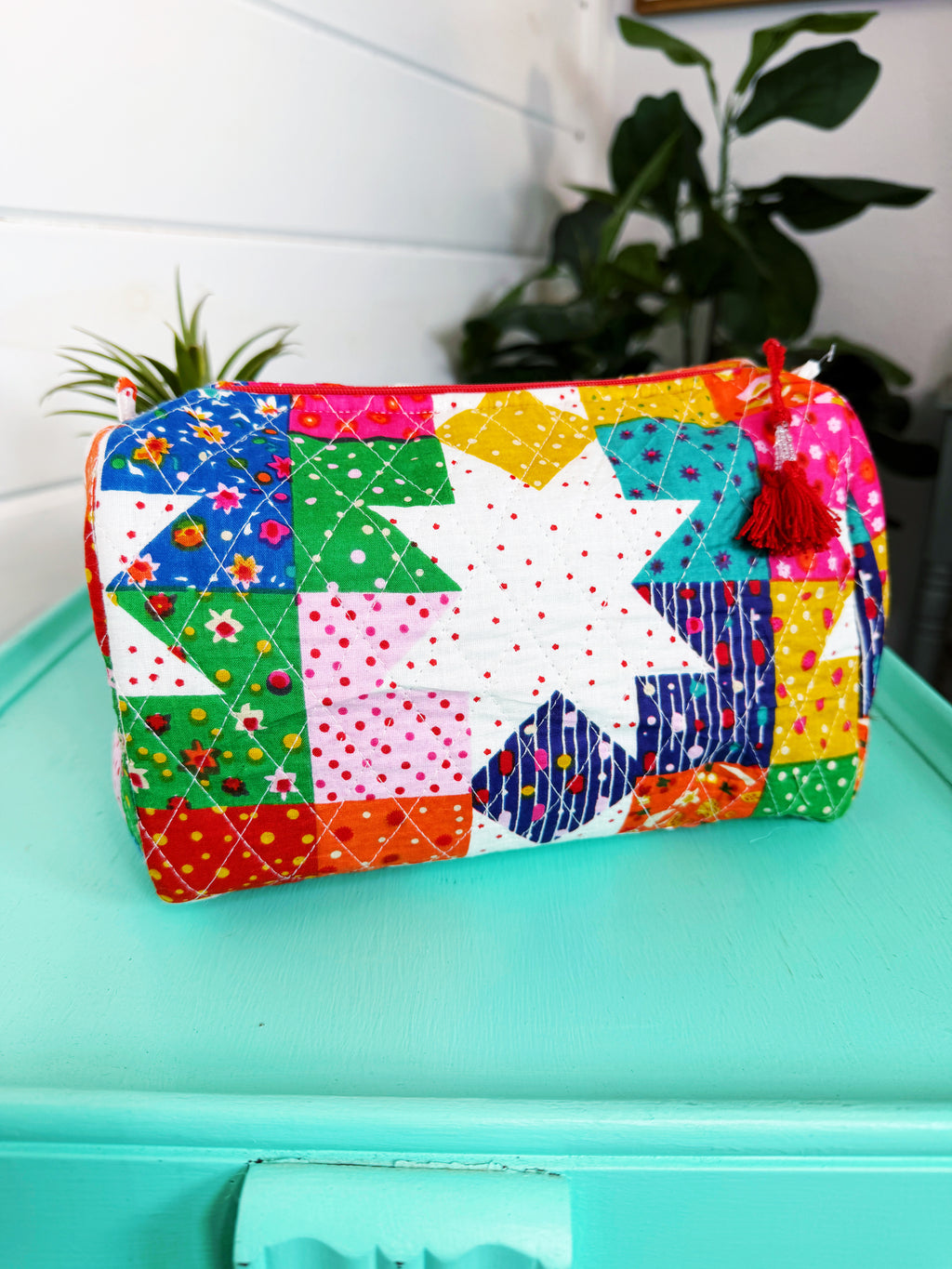 Quilted Makeup Cosmetics Toiletry Bag - Granny Chic