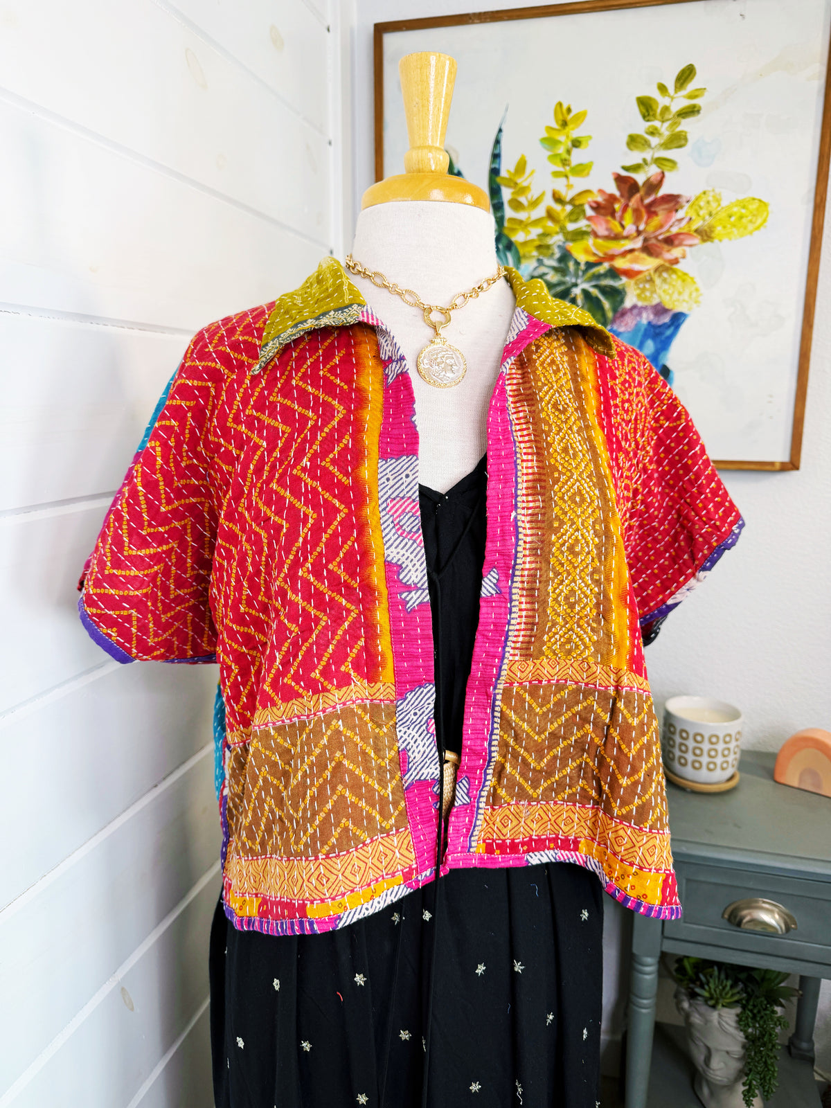Revival Kantha Jacket – Cropped Style #2206
