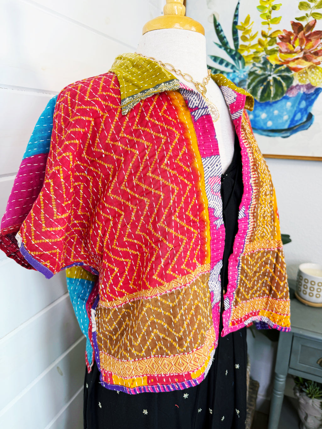 Revival Kantha Jacket – Cropped Style #2206