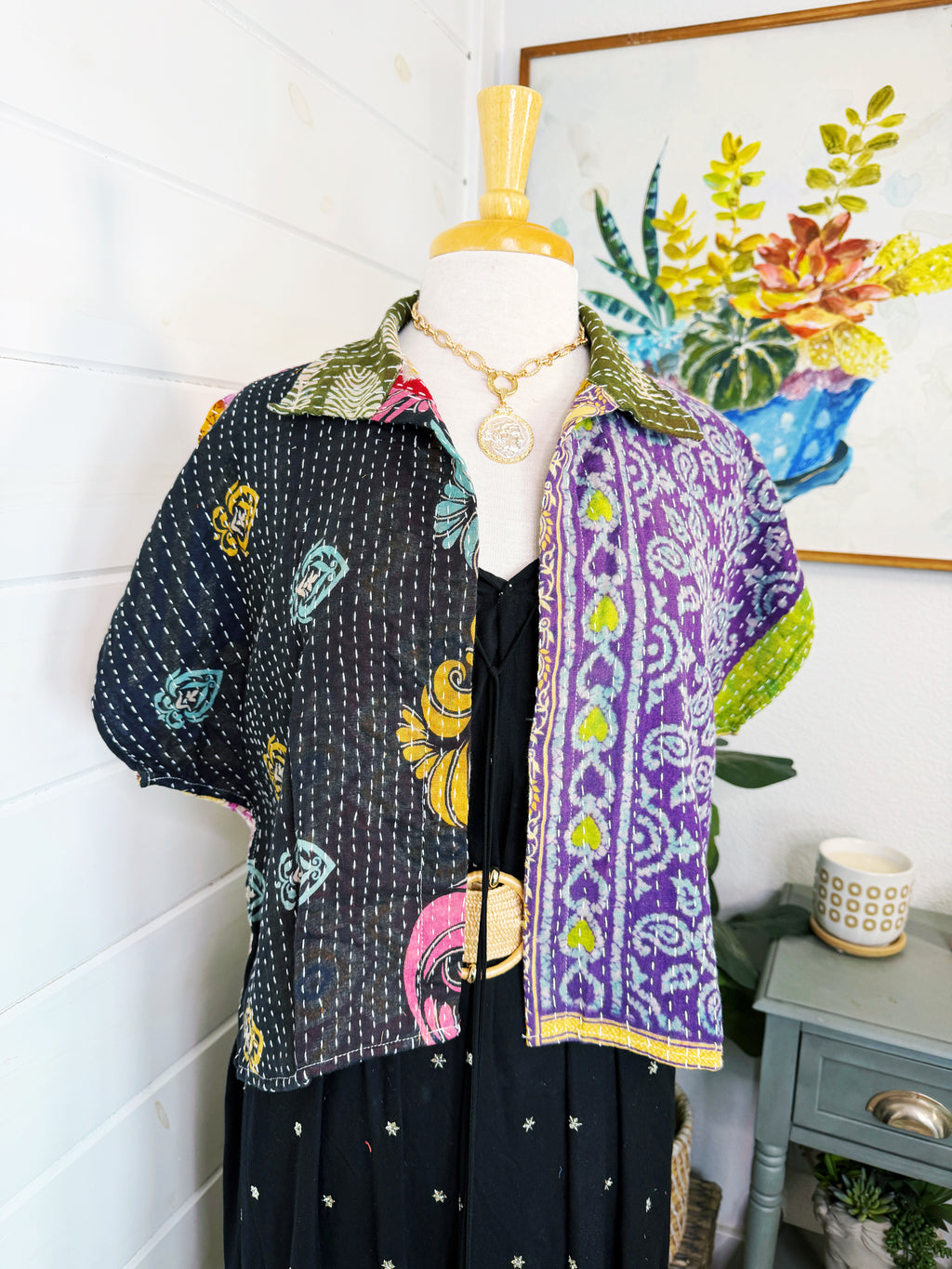 Revival Kantha Jacket – Cropped Style #2207