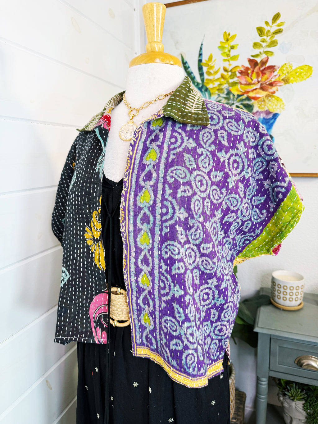 Revival Kantha Jacket – Cropped Style #2207