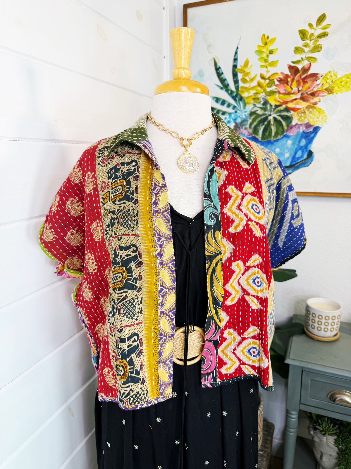 Revival Kantha Jacket – Cropped Style #2207