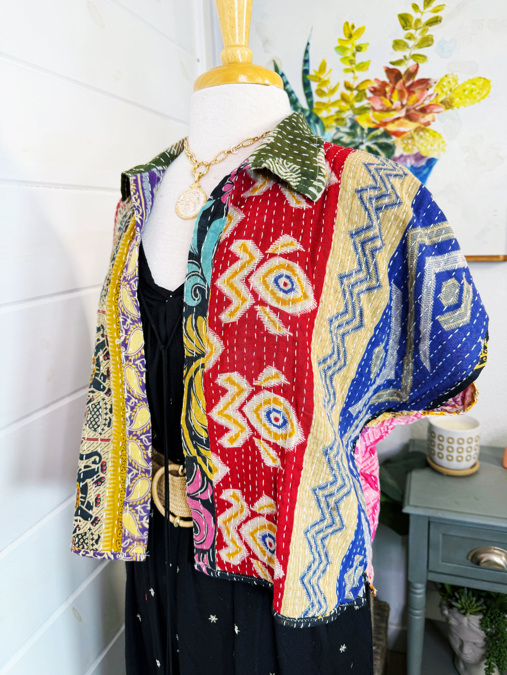 Revival Kantha Jacket – Cropped Style #2207