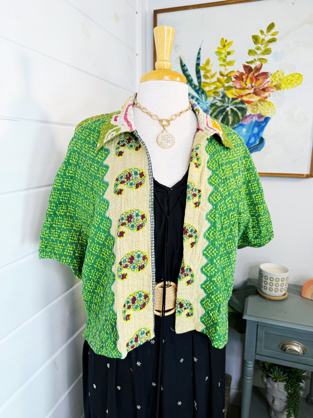 Revival Kantha Jacket – Cropped Style #2208