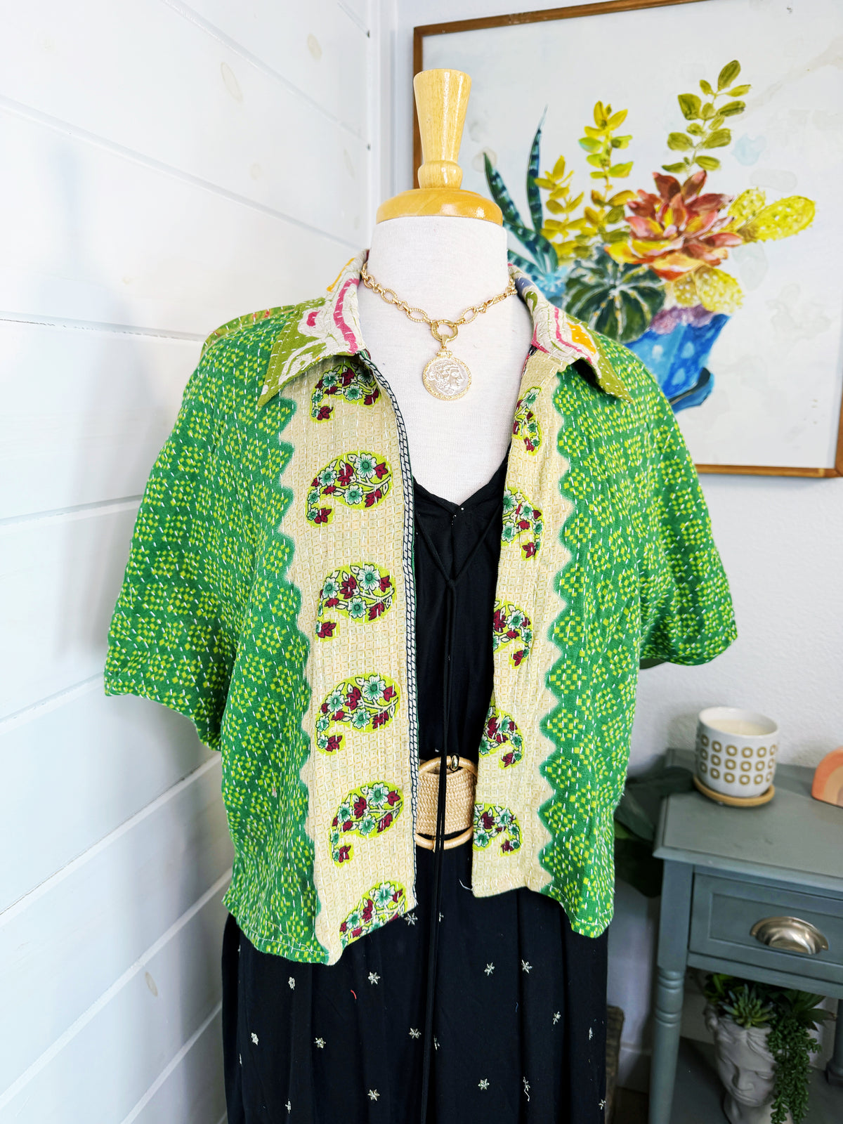 Revival Kantha Jacket – Cropped Style #2208