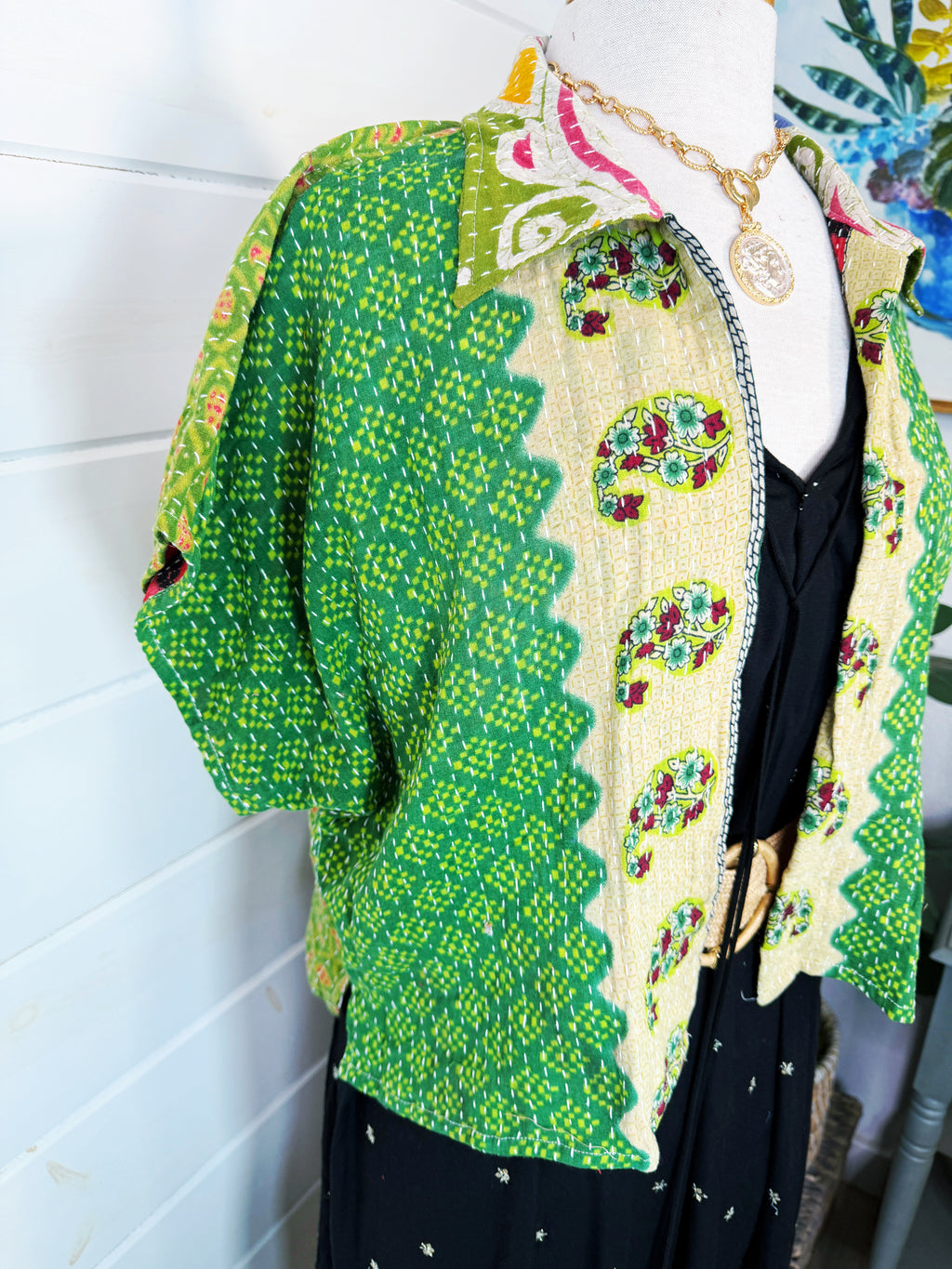 Revival Kantha Jacket – Cropped Style #2208