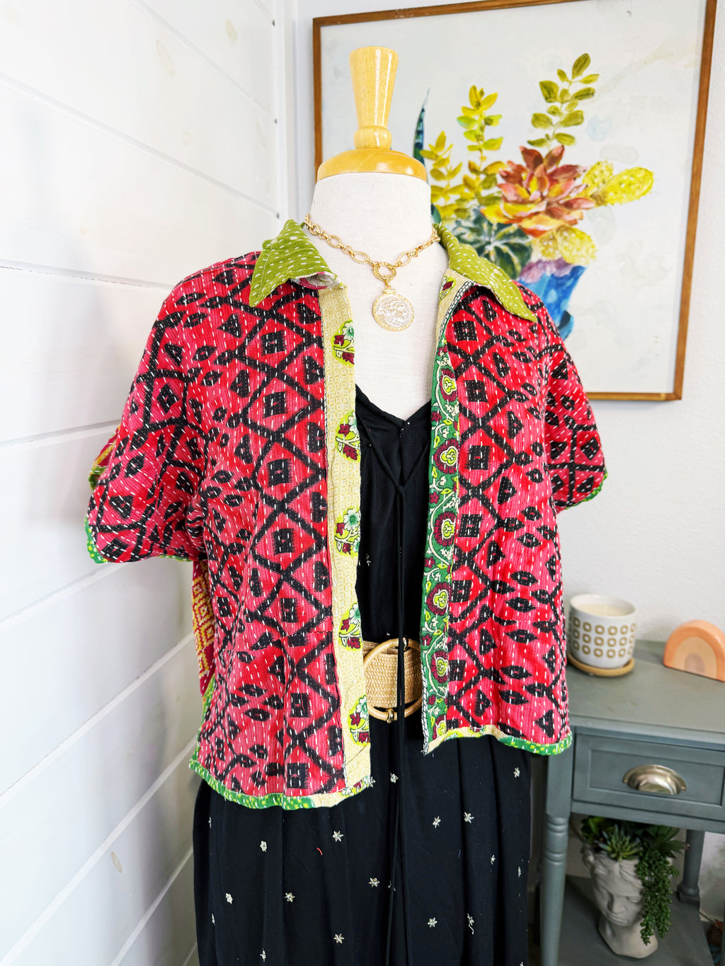 Revival Kantha Jacket – Cropped Style #2208