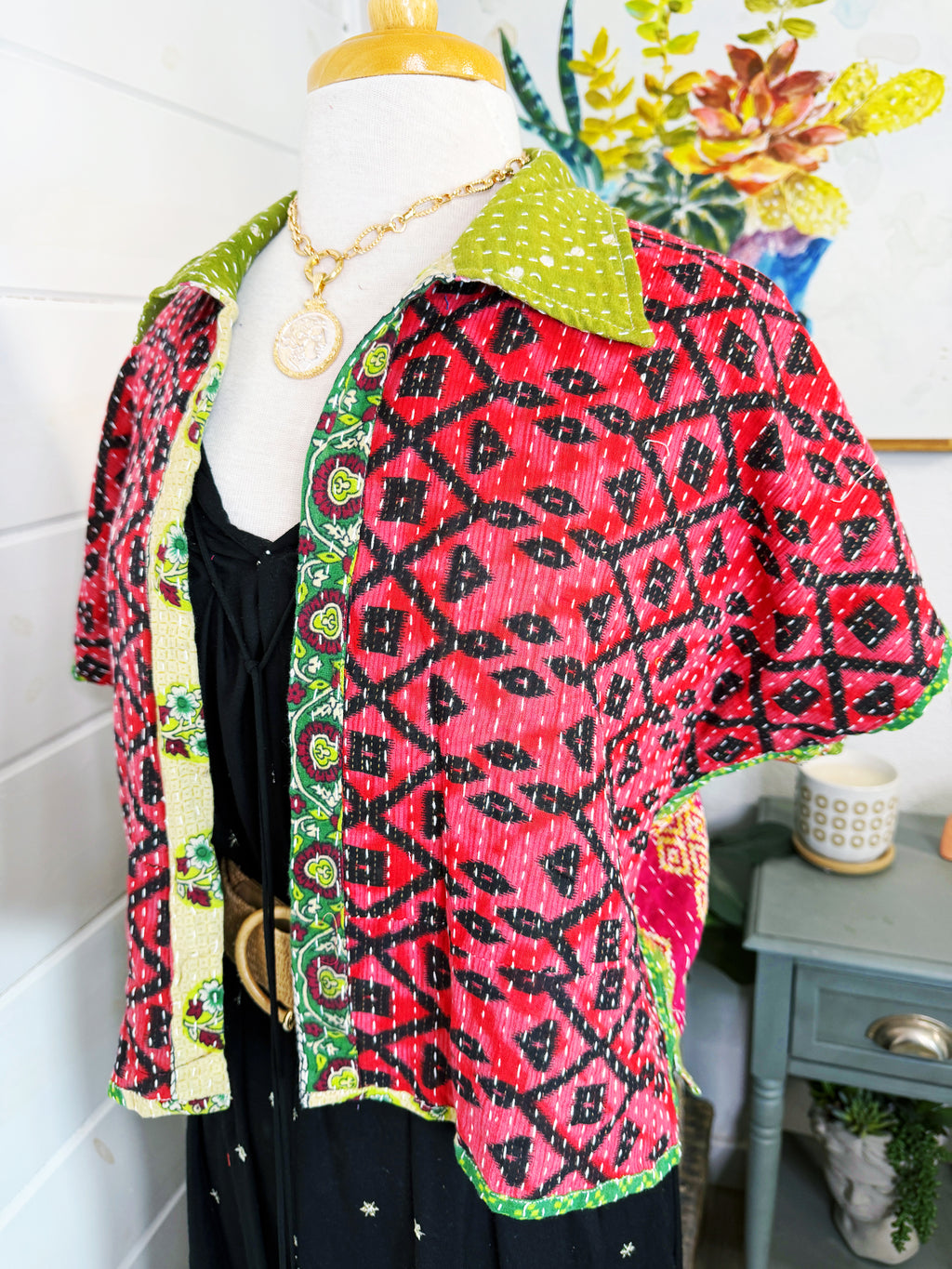 Revival Kantha Jacket – Cropped Style #2208