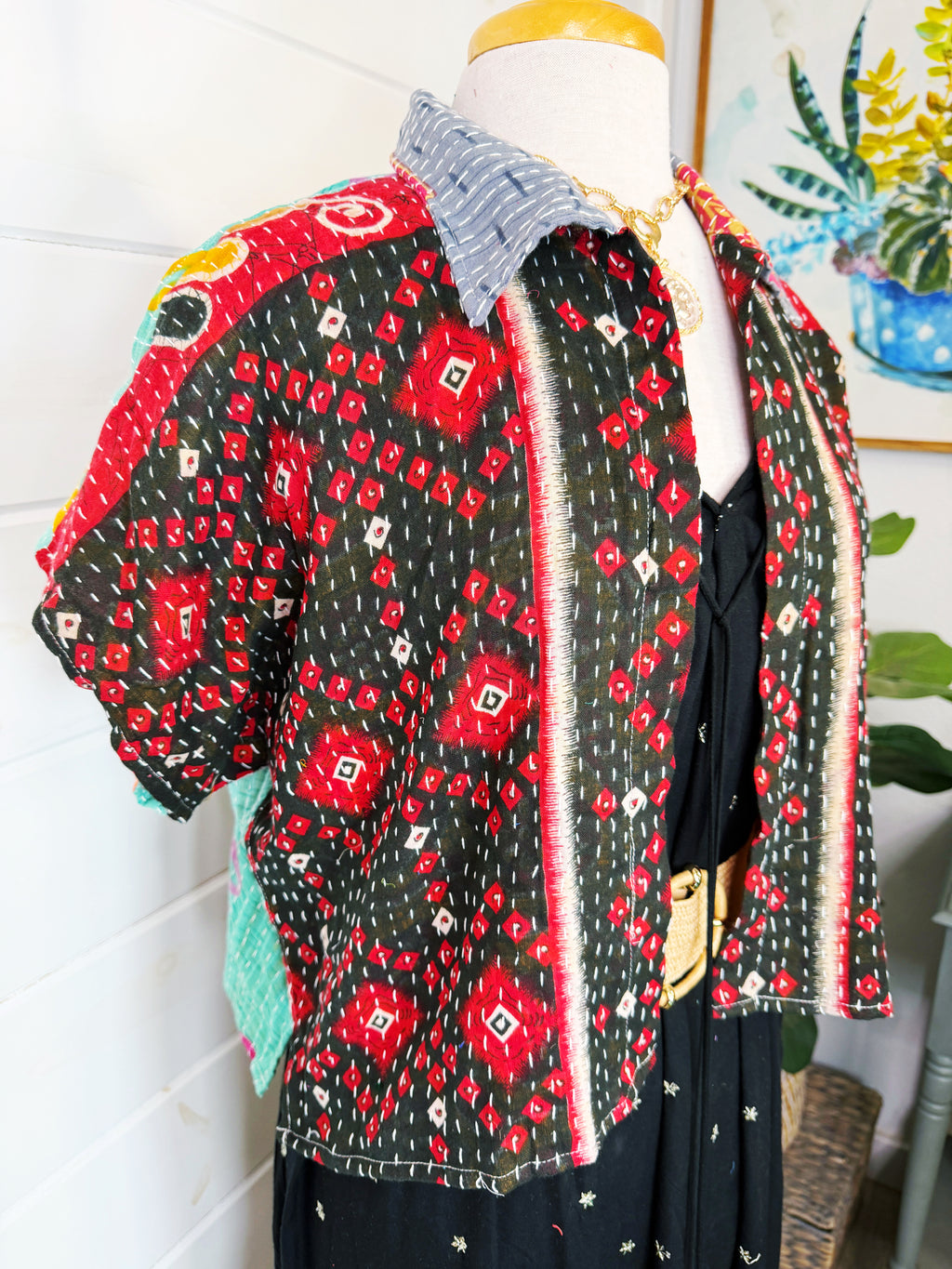 Revival Kantha Jacket – Cropped Style #2213