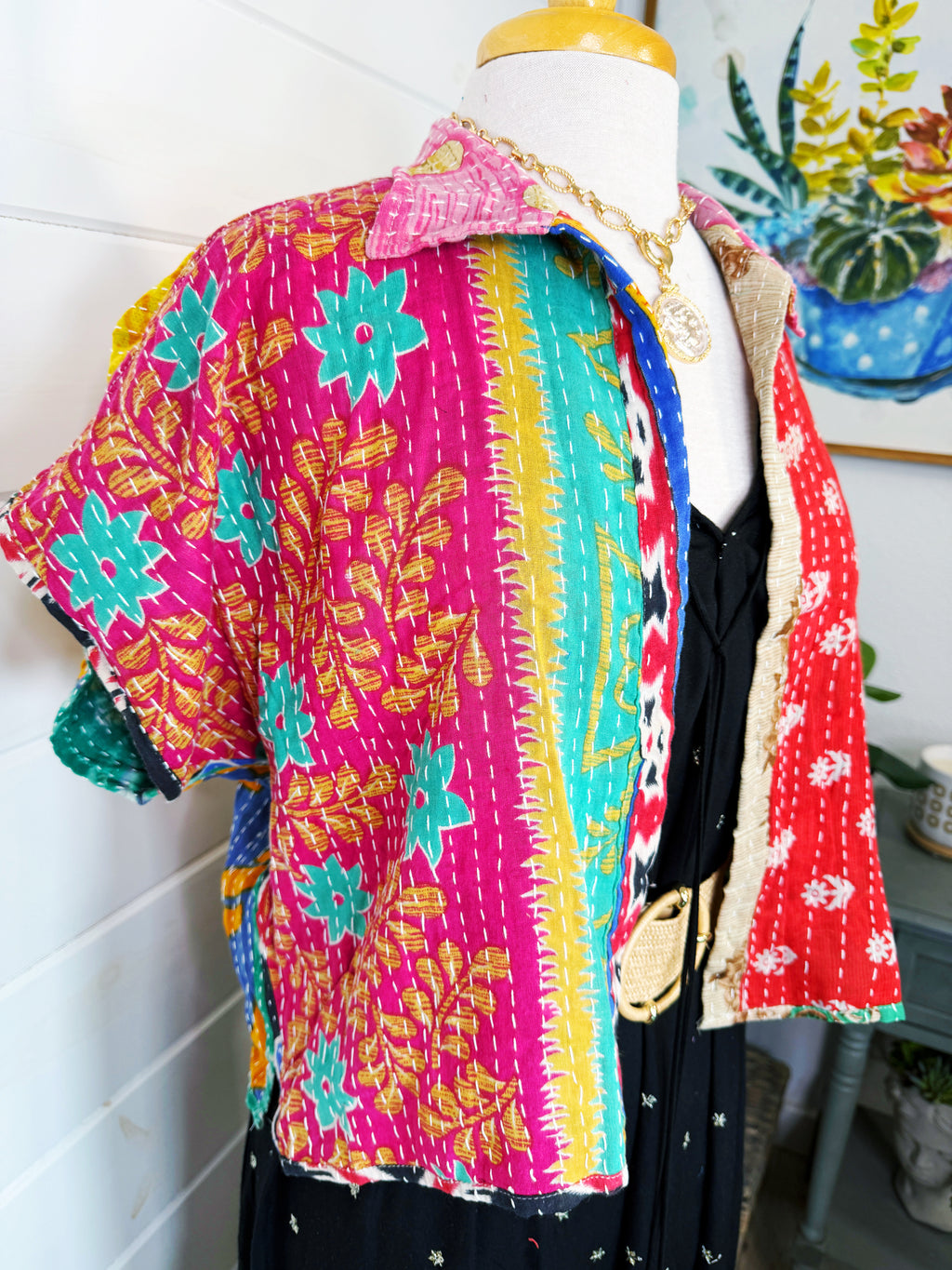 Revival Kantha Jacket – Cropped Style #2214