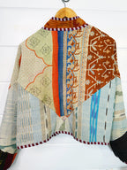 Stevie style revival kantha jacket #2302, reversed, back view
