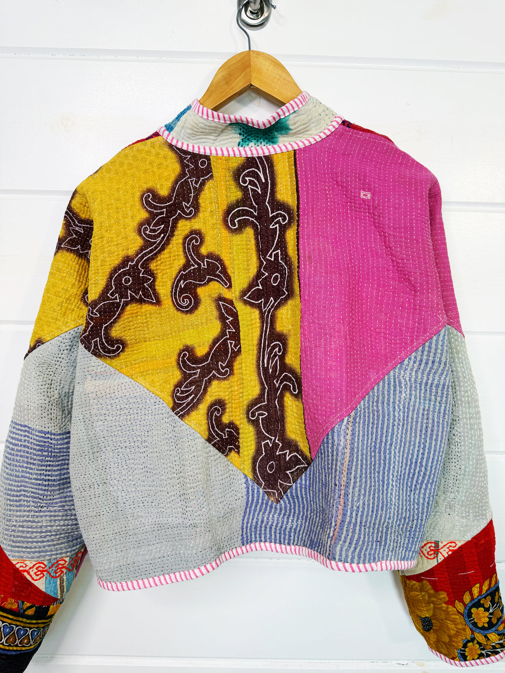 Stevie style revival kantha jacket #2303, reversed, back view