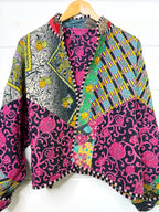 Patchwork Kantha Jacket – Quilted Reversible Blanket Coat
