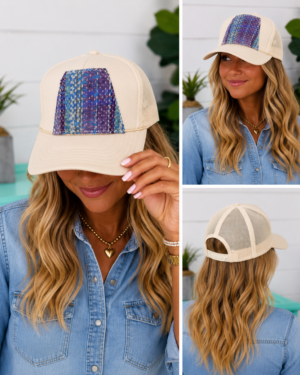 Kantha Patch Trucker Hat - One of a Kind