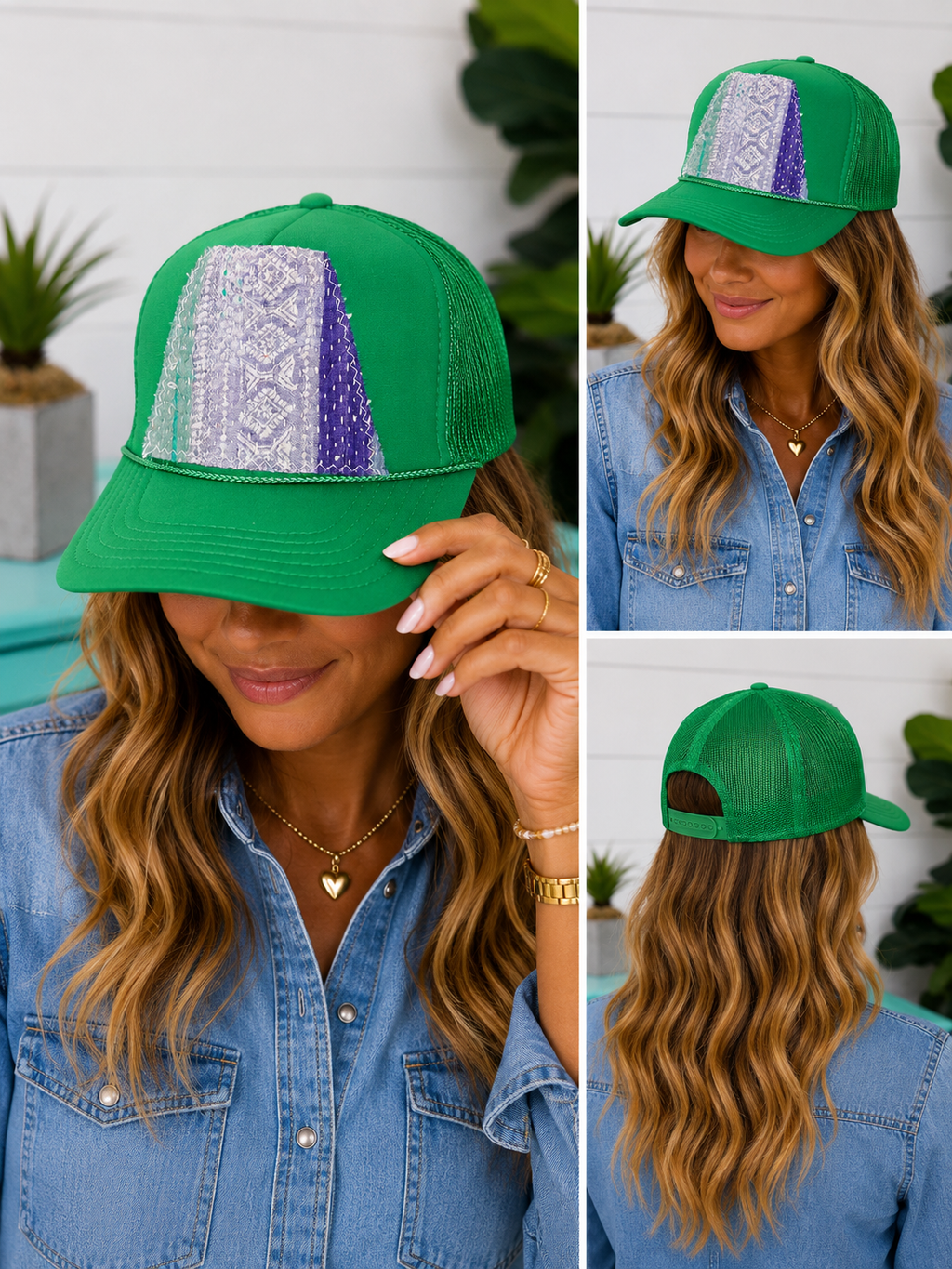 Kantha Patch Trucker Hat - One of a Kind