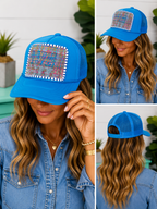 Kantha Patch Trucker Hat - One of a Kind