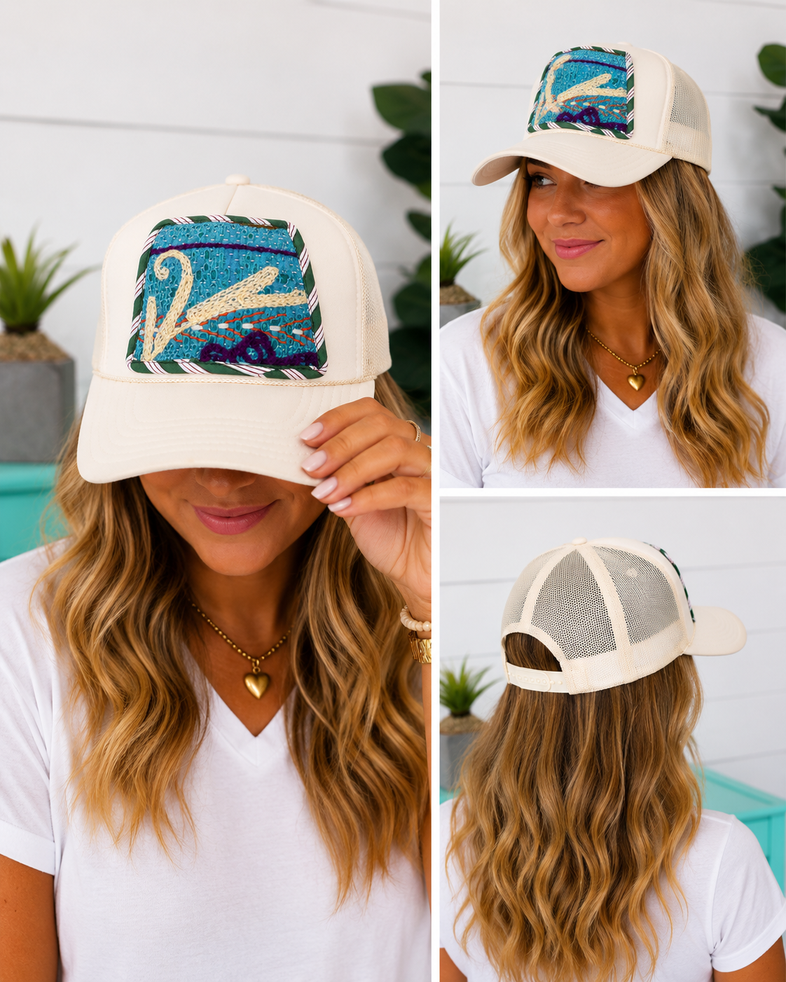 Kantha Patch Trucker Hat - One of a Kind
