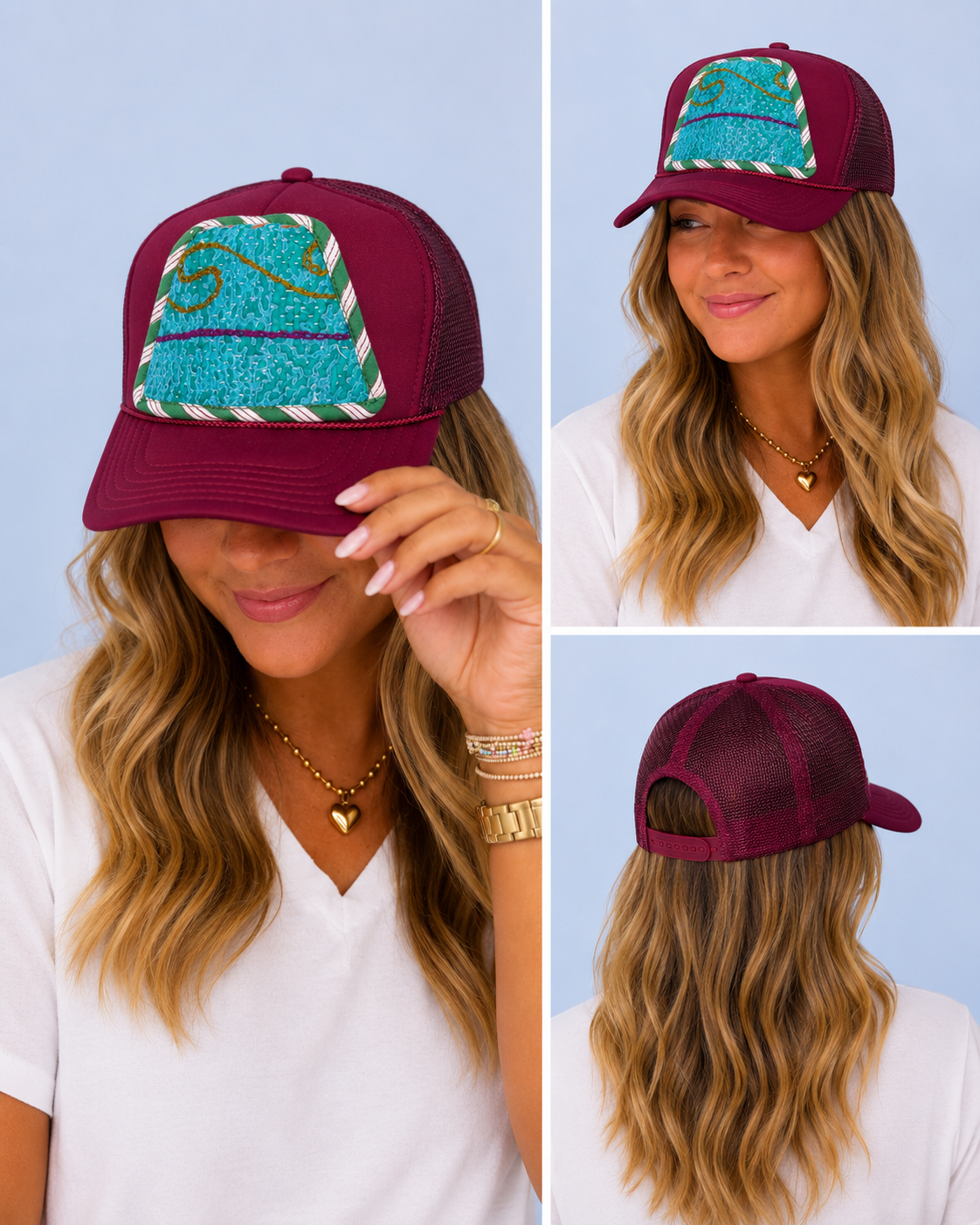 Kantha Patch Trucker Hat - One of a Kind