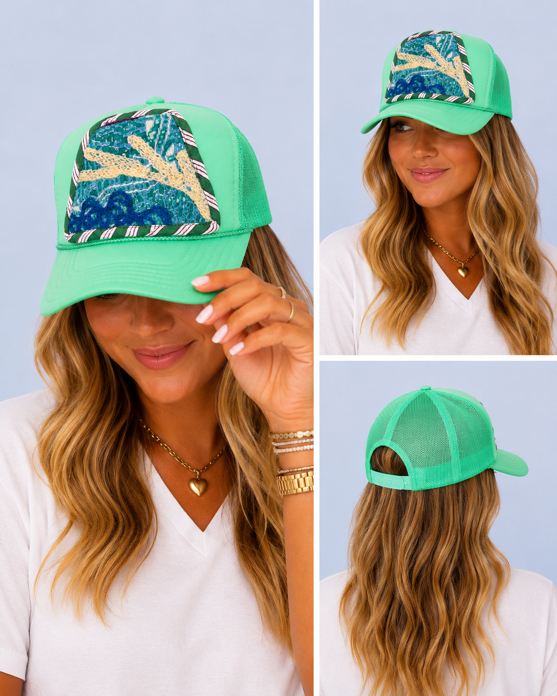 Kantha Patch Trucker Hat - One of a Kind