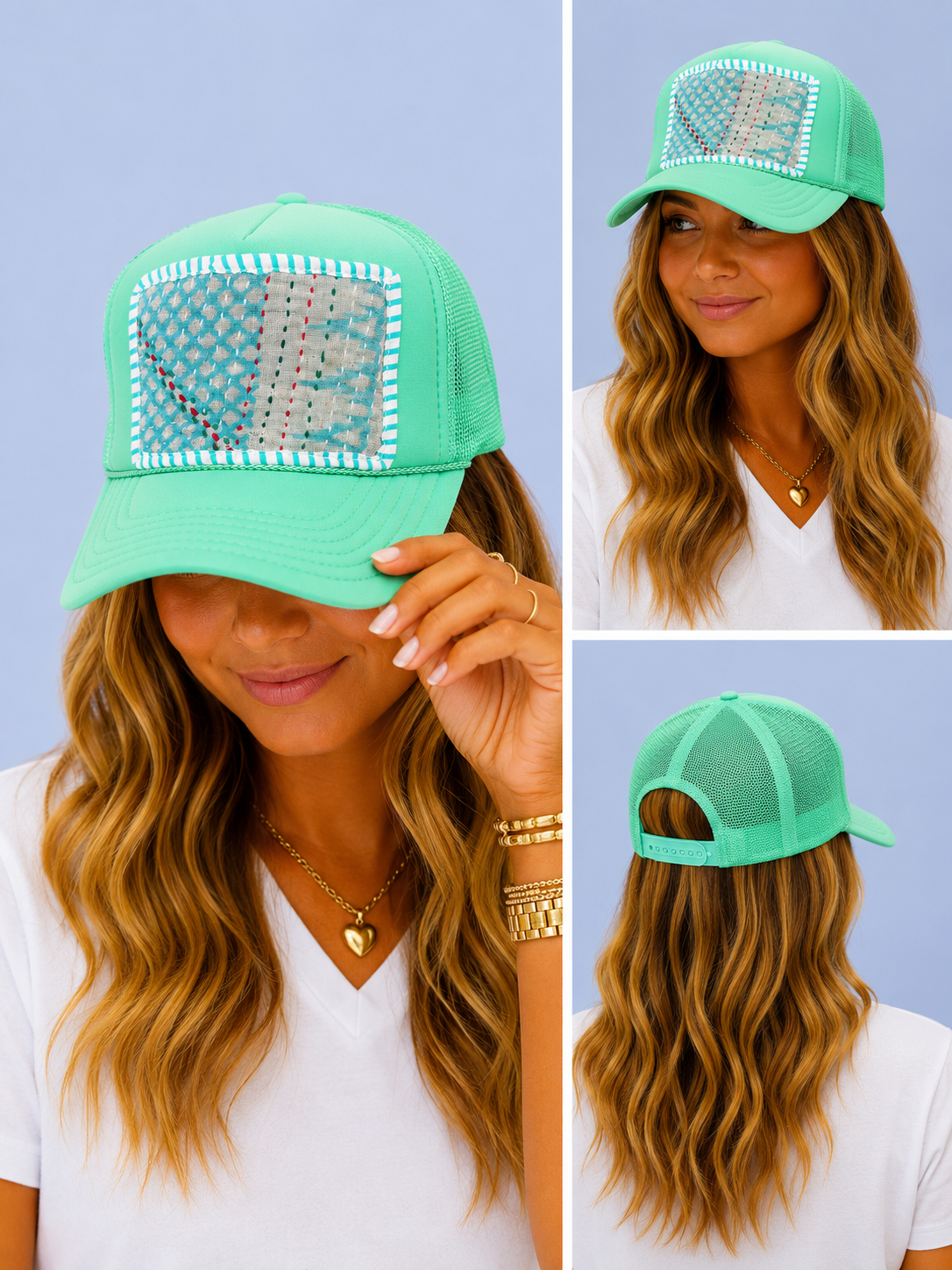 Kantha Patch Trucker Hat - One of a Kind