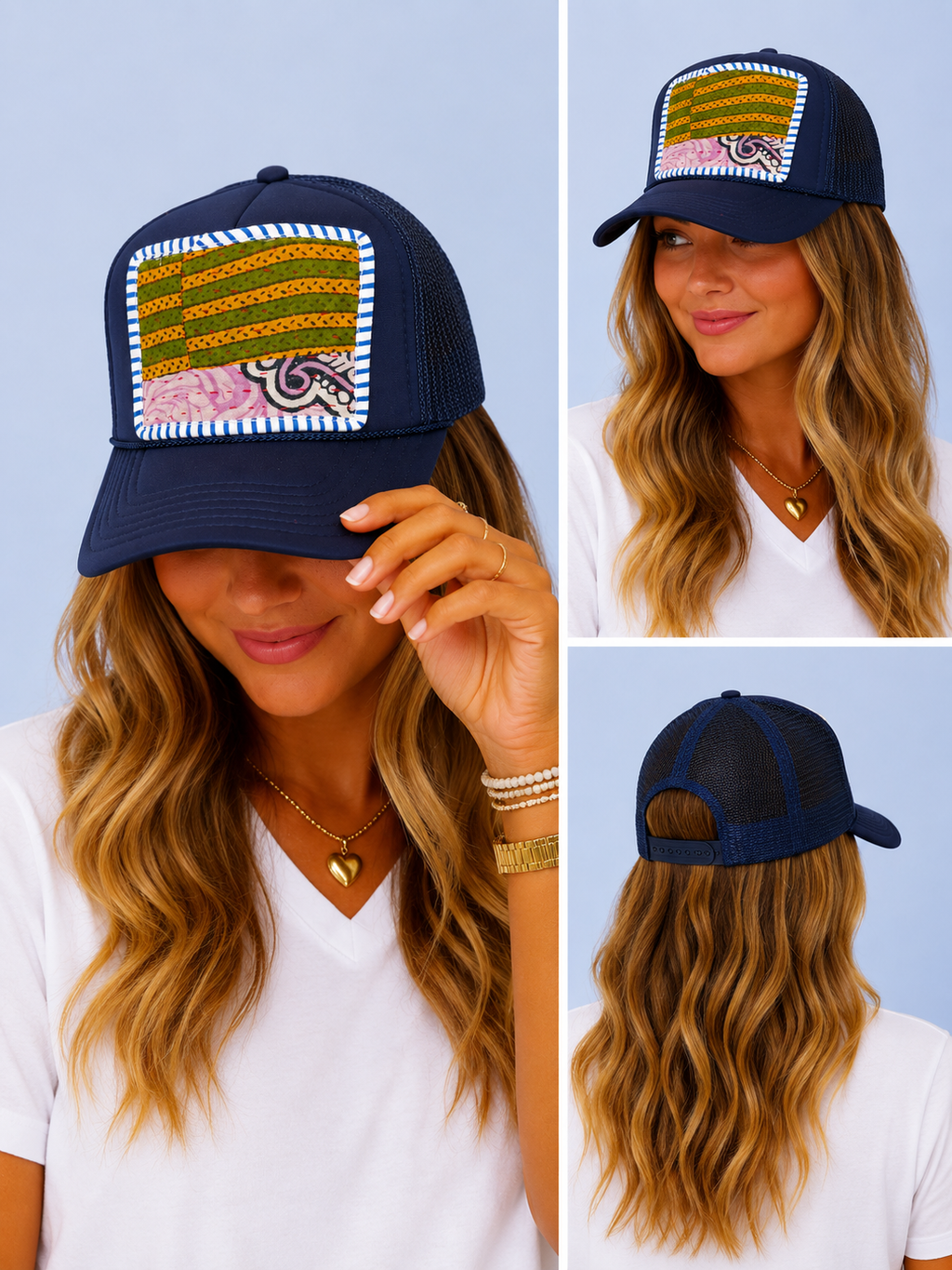 Kantha Patch Trucker Hat - One of a Kind