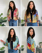 Kantha Quilted Bomber Jacket | Blanket Coat | Patchwork Coat