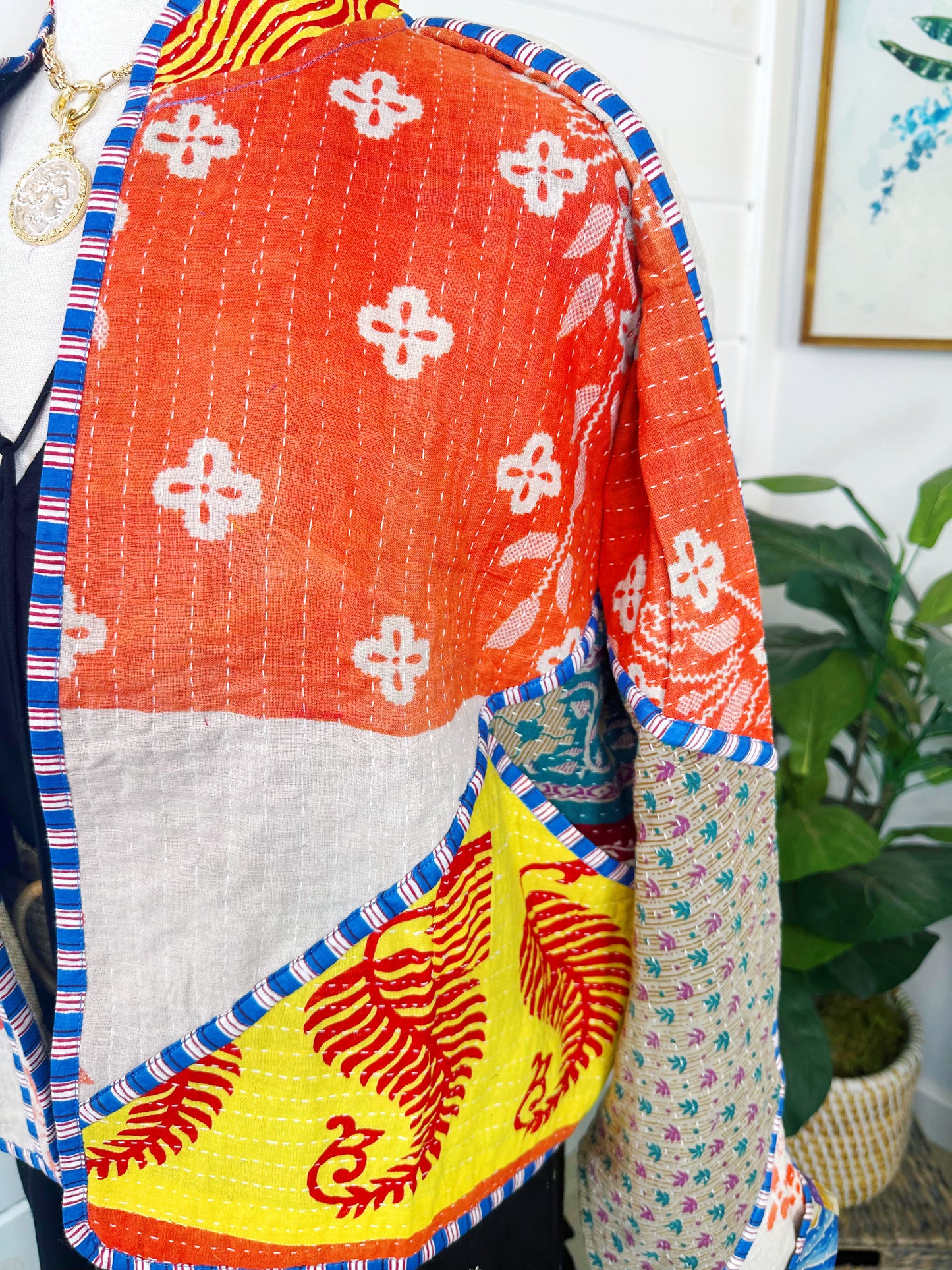 Kantha Quilted Bomber Jacket | Blanket Coat | Patchwork Coat