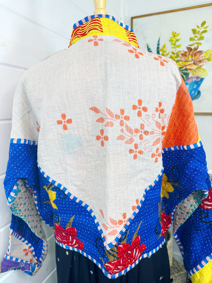 Kantha Quilted Bomber Jacket | Blanket Coat | Patchwork Coat