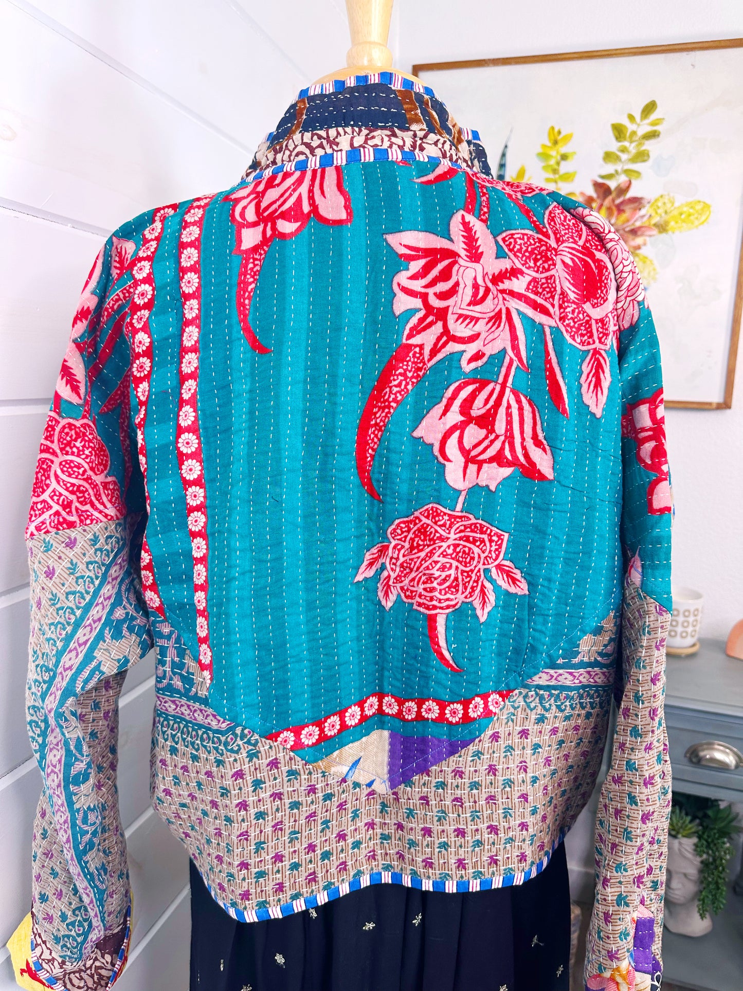 Kantha Quilted Bomber Jacket | Blanket Coat | Patchwork Coat