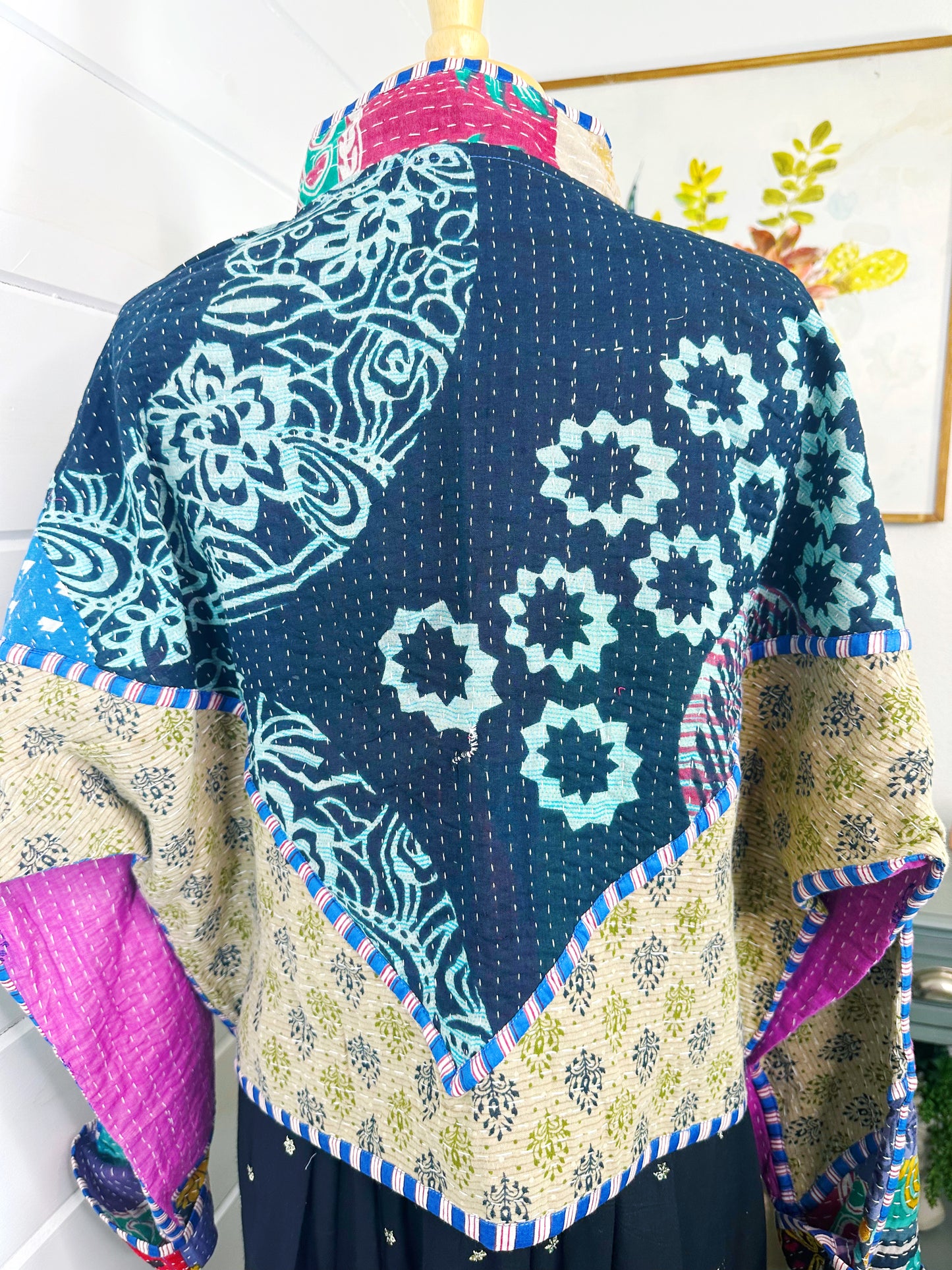Kantha Quilted Bomber Jacket | Blanket Coat | Patchwork Coat