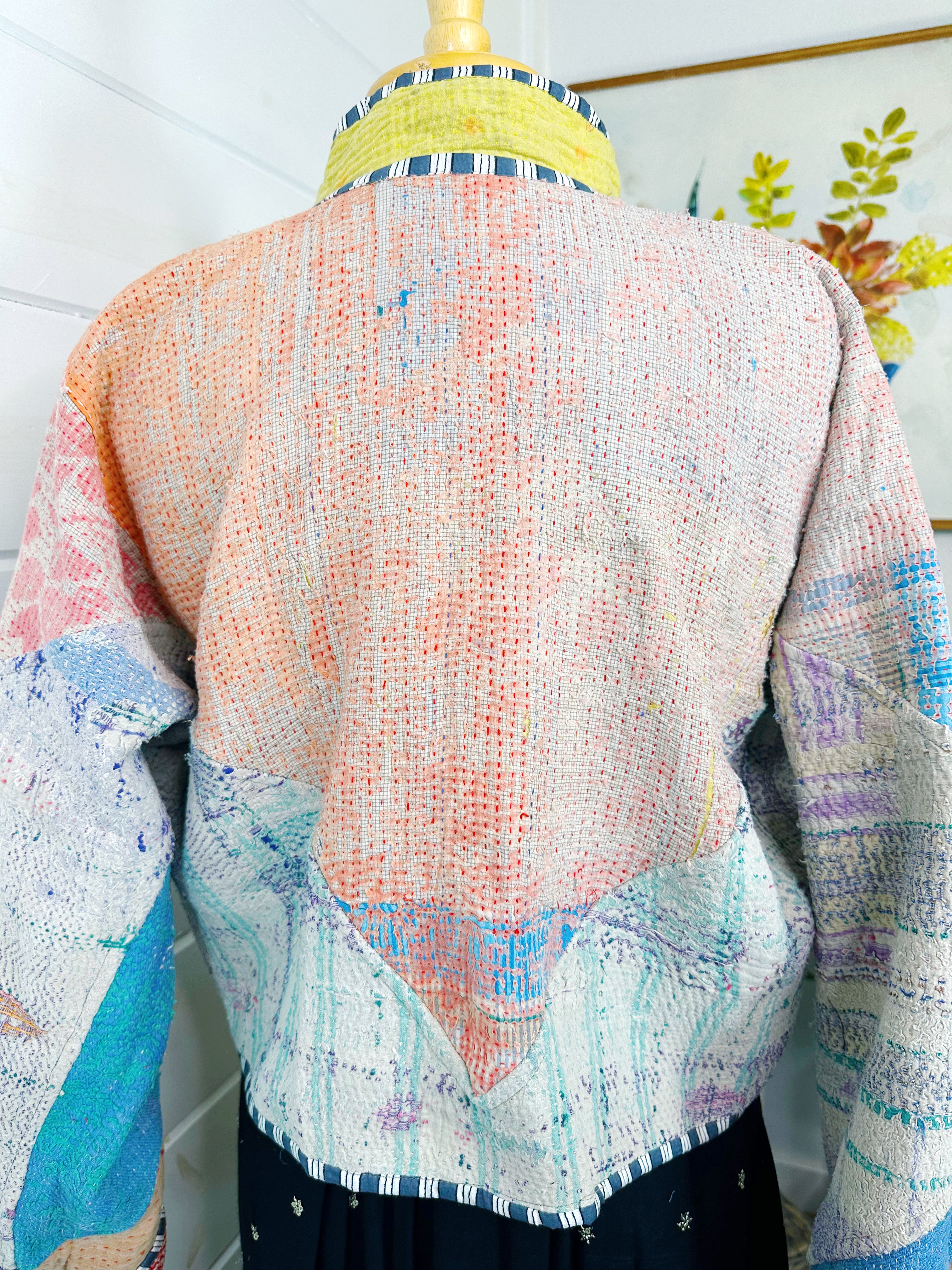 Kantha Quilted Bomber Jacket | Blanket Coat | Patchwork Coat