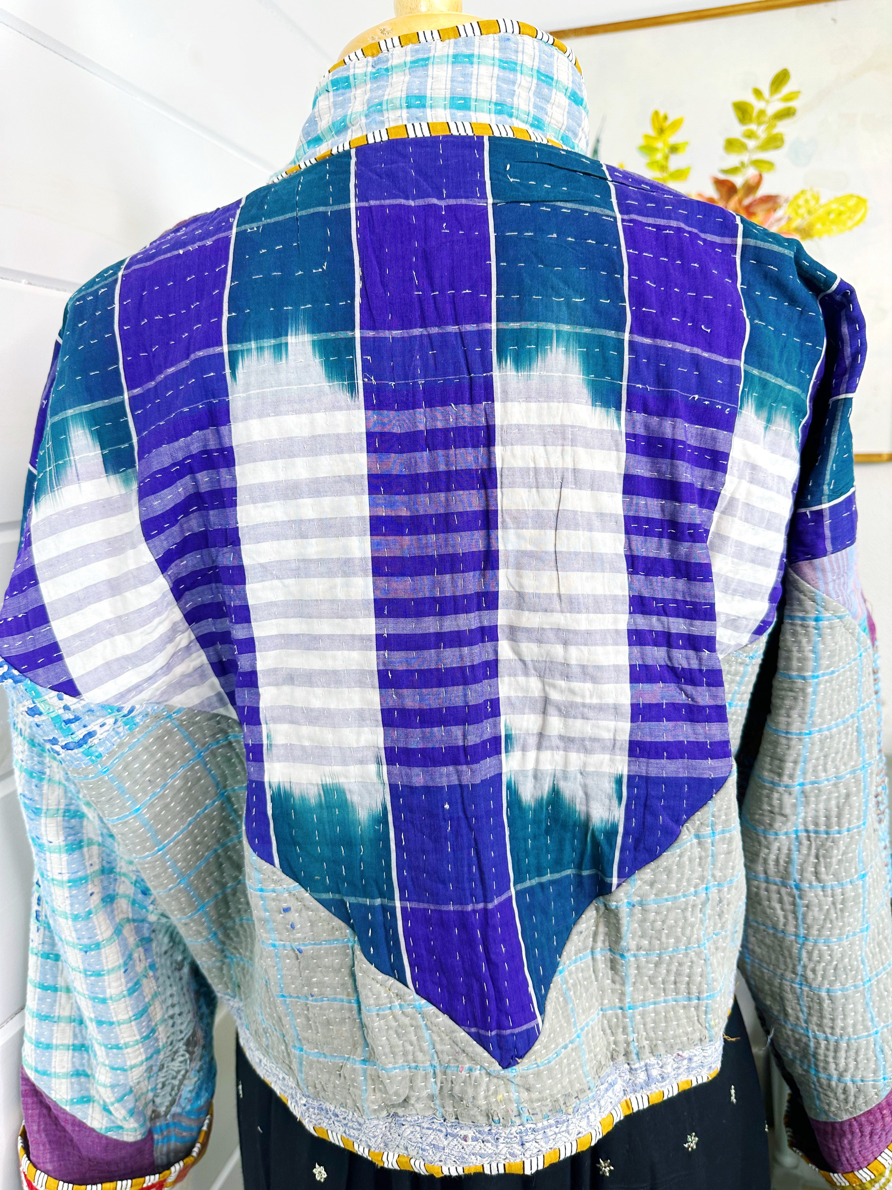 Kantha Quilted Bomber Jacket | Blanket Coat | Patchwork Coat