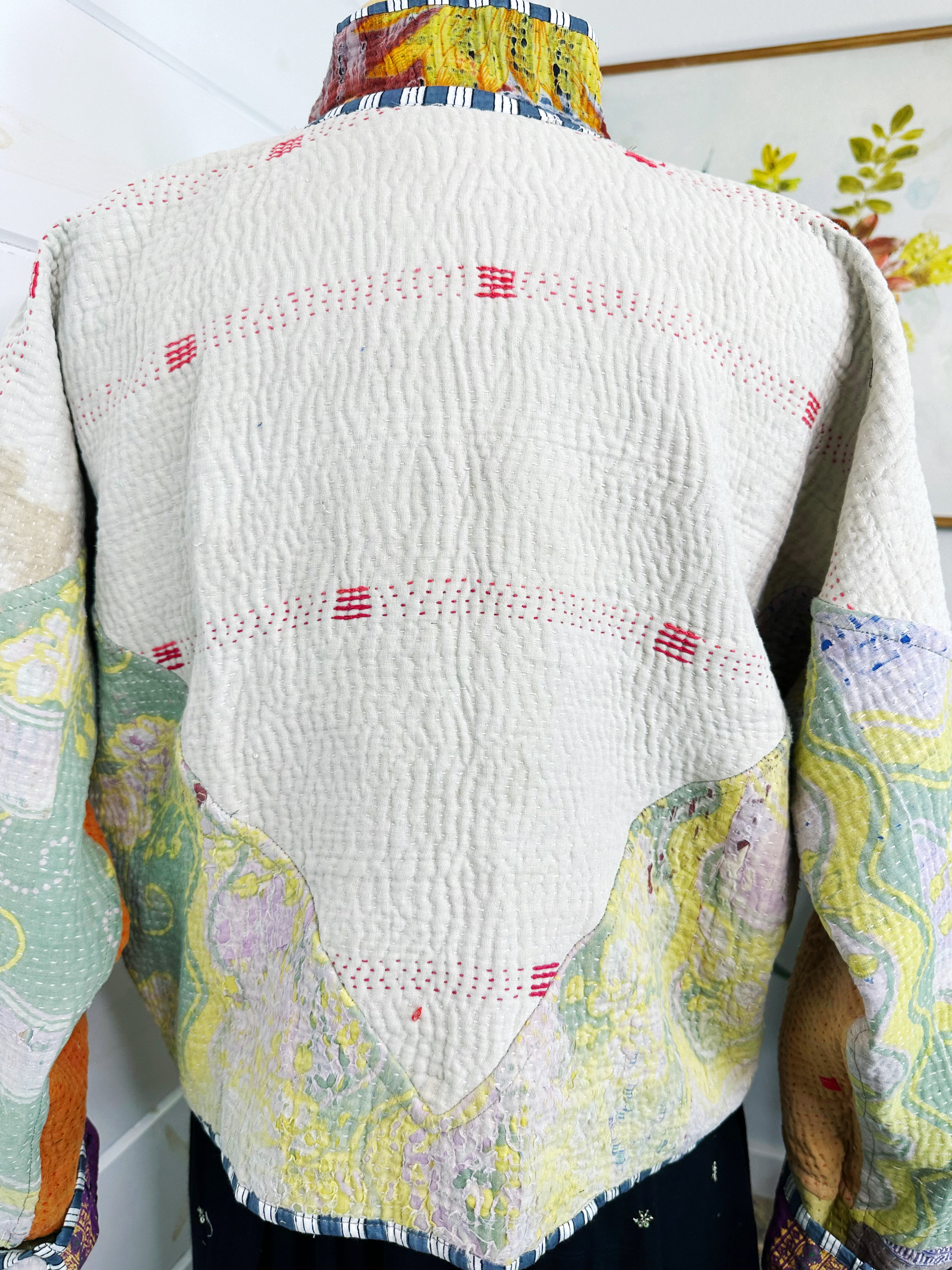 Kantha Quilted Bomber Jacket | Blanket Coat | Patchwork Coat