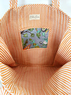 Blue Botanical Quilted Cotton Tote Bag