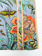 Blue Botanical Quilted Cotton Tote Bag