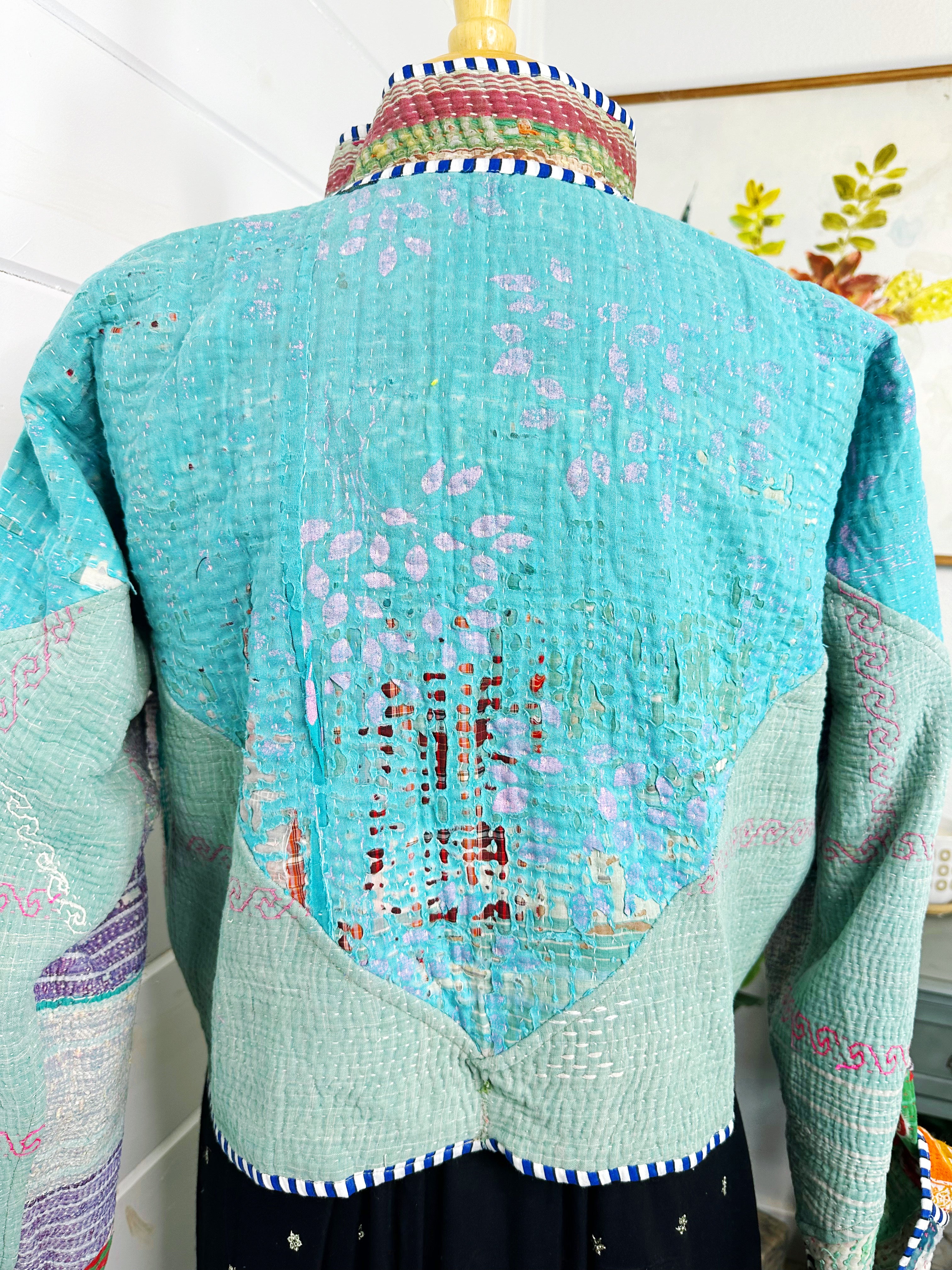 Kantha Quilted Bomber Jacket | Blanket Coat | Patchwork Coat