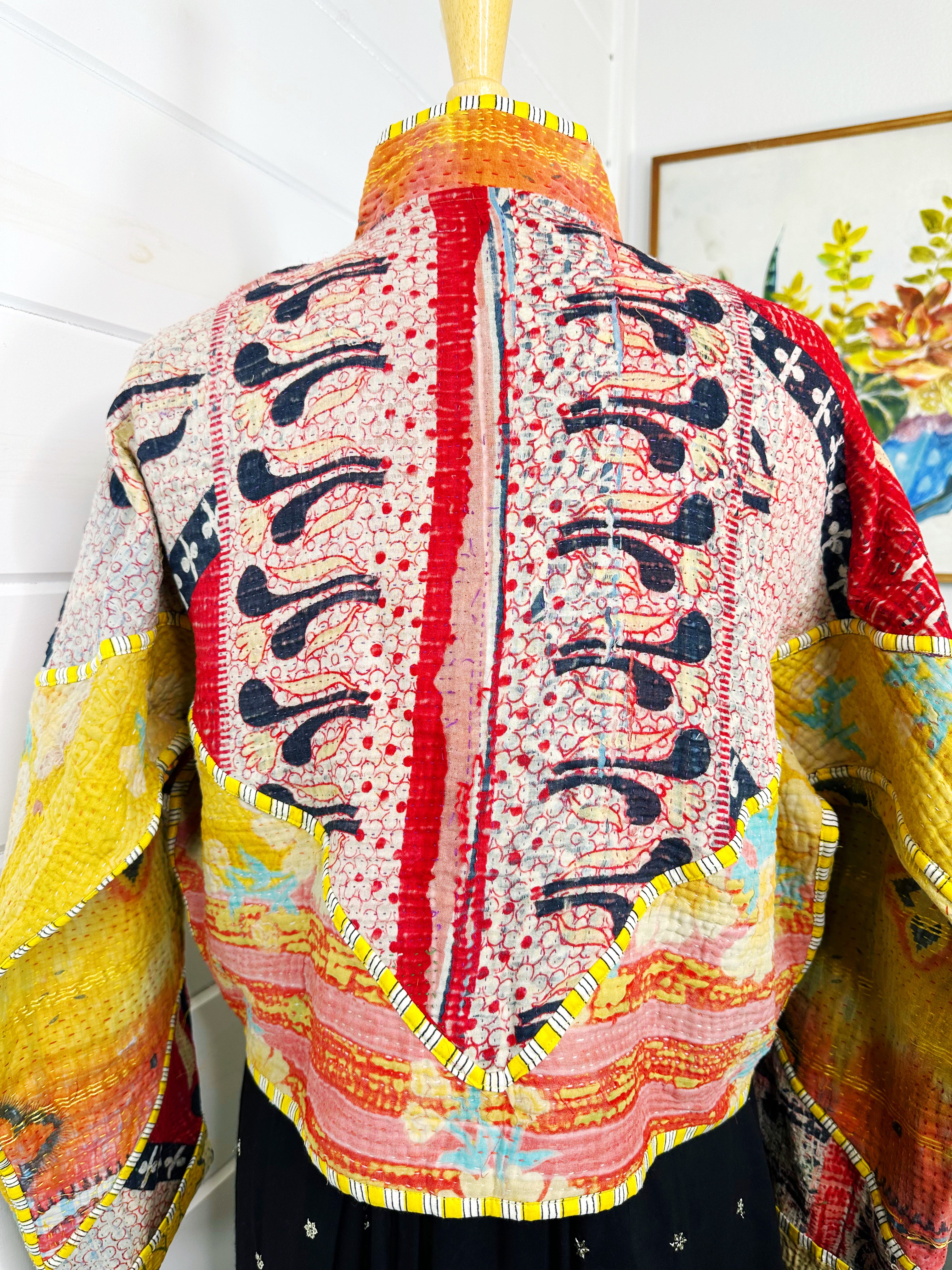 Kantha Quilted Bomber Jacket | Blanket Coat | Patchwork Coat