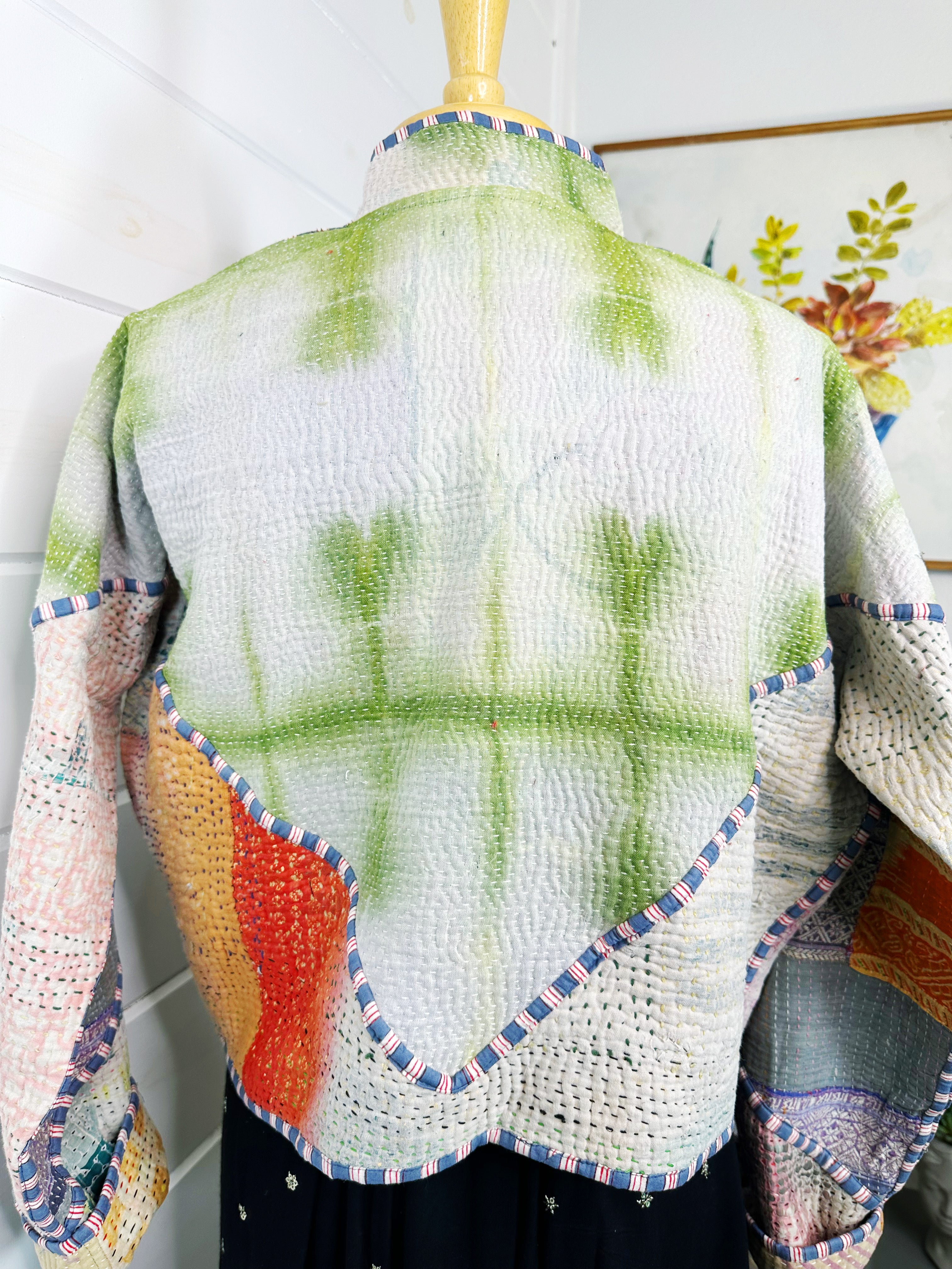 Kantha Quilted Bomber Jacket | Blanket Coat | Patchwork Coat