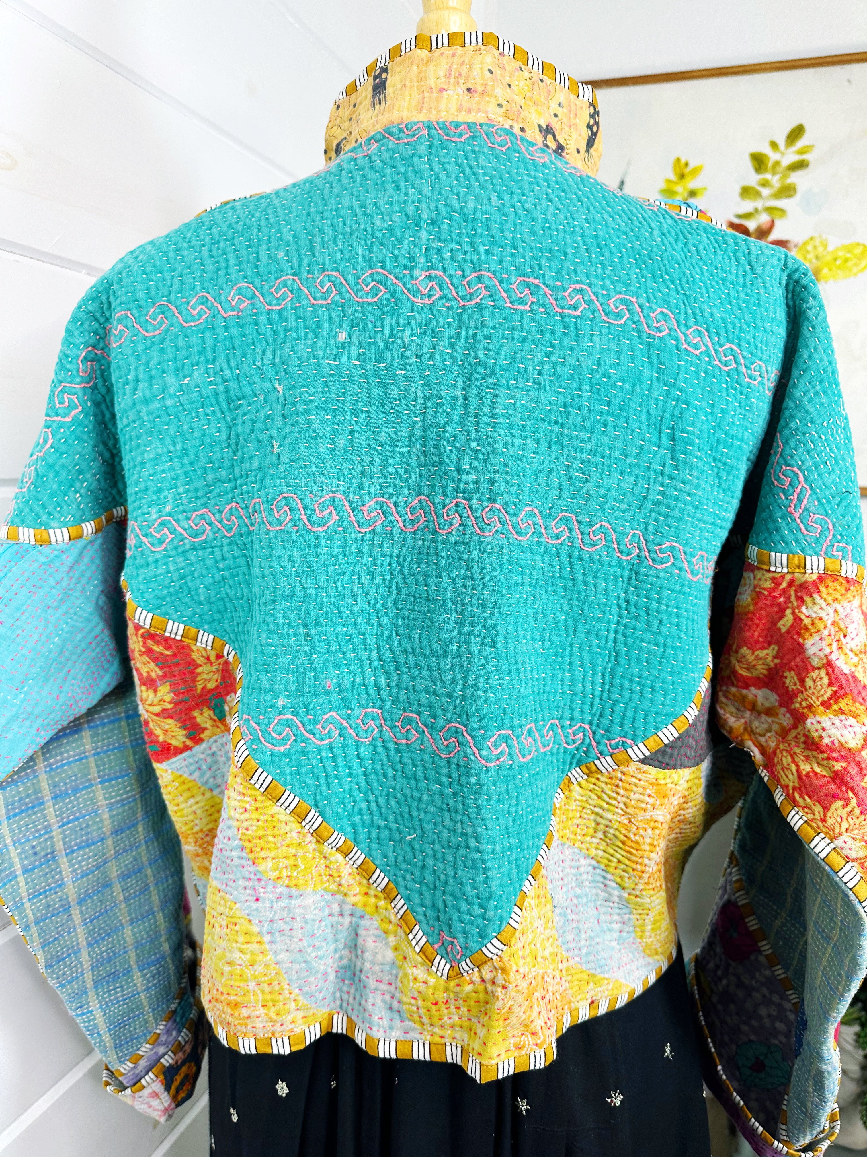 Kantha Quilted Bomber Jacket | Blanket Coat | Patchwork Coat