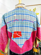 Kantha Quilted Bomber Jacket | Blanket Coat | Patchwork Coat
