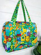Santorini Vibes Quilted Weekender Overnight Bag