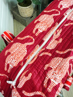 Merlot Tiger Print Quilted Weekender Overnight Bag