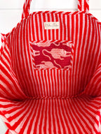 Merlot Tiger Print Quilted Cotton Reversible Large Tote Bag