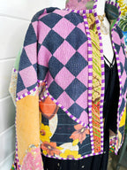 Boho Patchwork Kantha Jacket – Handmade Quilted & Reversible Blanket Coat