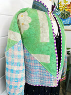Boho Patchwork Kantha Jacket – Handmade Quilted & Reversible Blanket Coat
