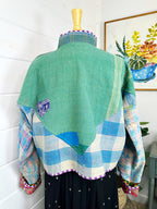 Boho Patchwork Kantha Jacket – Handmade Quilted & Reversible Blanket Coat